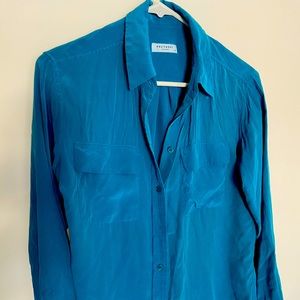 Silk Torquoise Button Up by Equipment